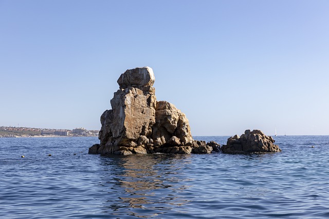Rock formation in the sea