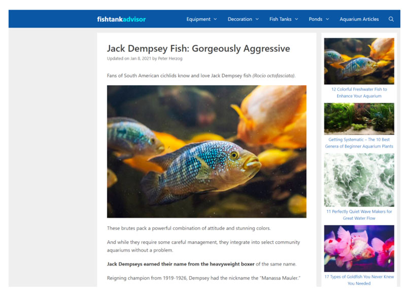 Fish Tank Advisor: Jack Dempsey Screen Shot