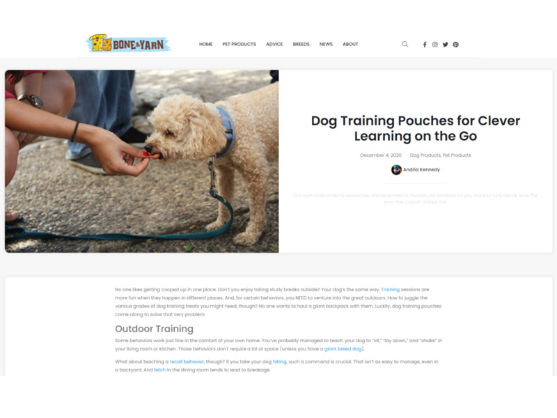 Bone & Yarn: Dog Training Pouches Screenshot
