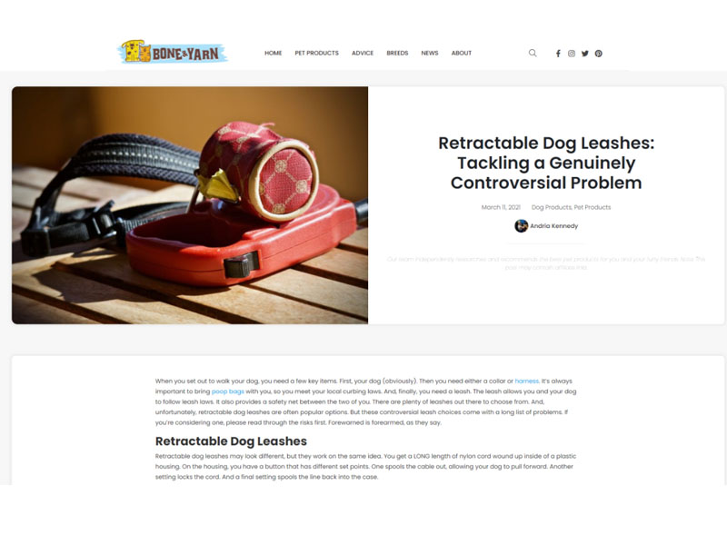 Bone & Yarn: Retractable Dog Leashes Screenshot