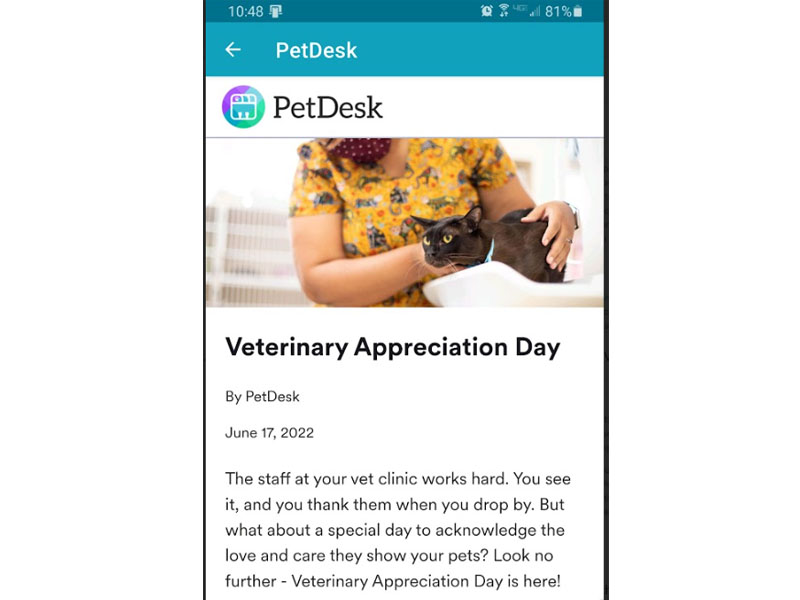 PetDesk: Veterinary Appreciation Day Screenshot