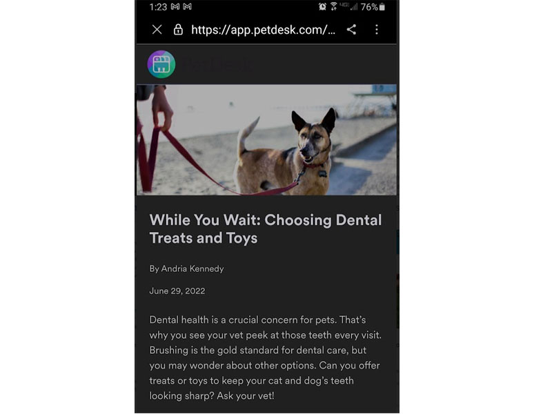 PetDesk: WYW: Choosing Dental Treats Screenshot