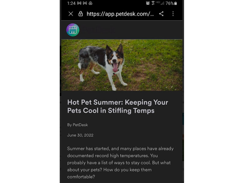 PetDesk: HPS: Keep Pets Cool Screenshot