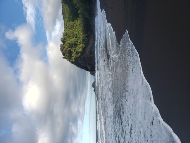 Black sand beach visited on a hike during the writing retreat